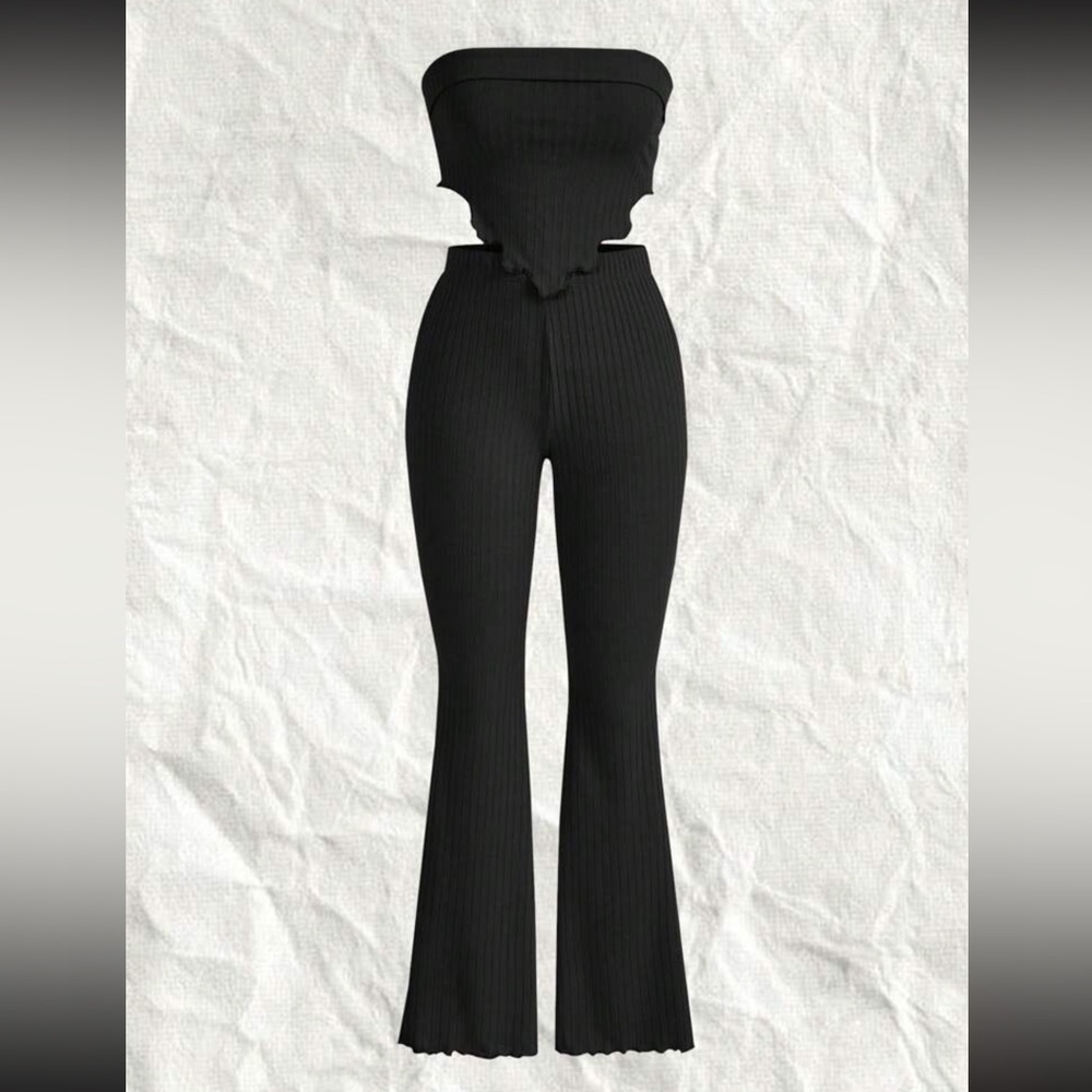SHEIN curve plus size black matching set 3X